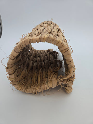 Handwoven grass mat for rabbits guinea pigs 11x15 inch natural chew toy bedding Canada, tunnel view - thumbnail