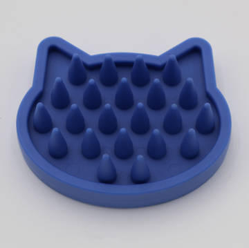 Blue soft silicone pet bath brush ergonomic grip for wet and dry grooming dogs cats - thumbnail