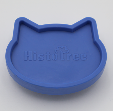 Blue soft silicone pet bath brush ergonomic grip for wet and dry grooming dogs cats, top view - thumbnail