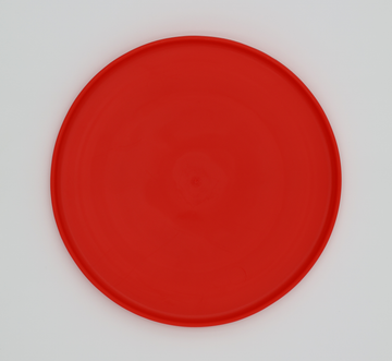 Red food grade silicone flying disc for dogs soft flexible frisbee dishwasher safe durable, bottom view - thumbnail