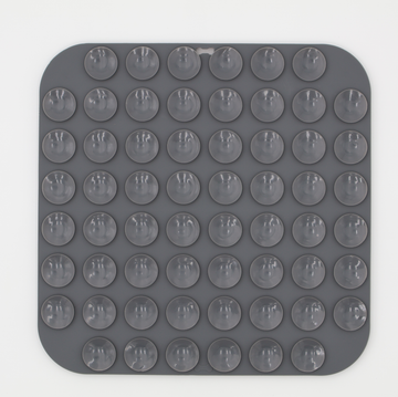 Grey food grade silicone dog licking mat underneath with suction cups - thumbnail