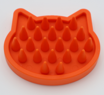 Orange soft silicone pet bath brush ergonomic grip for wet and dry grooming dogs cats - thumbnail