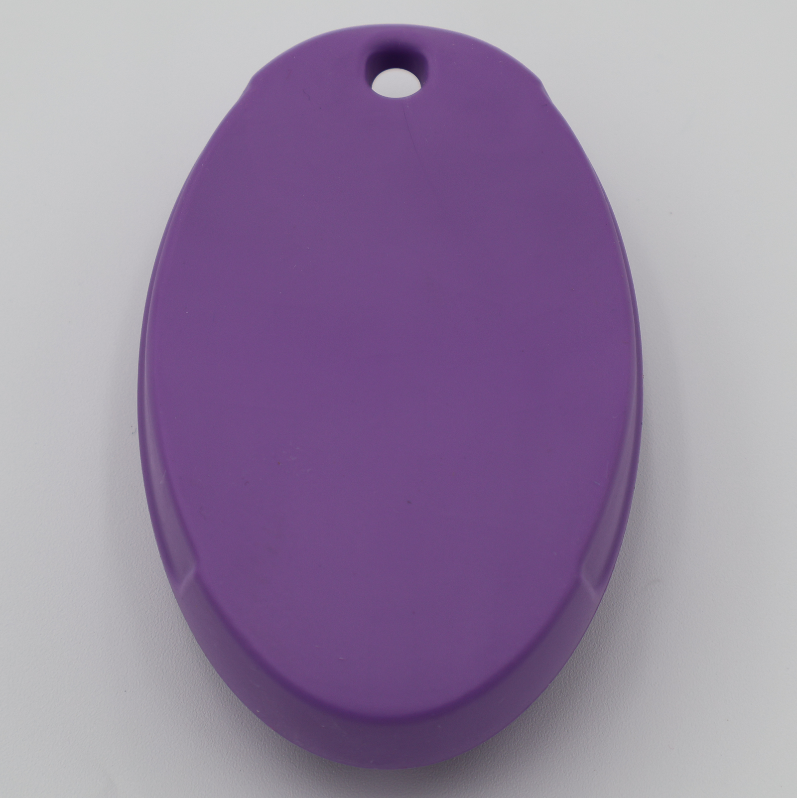 Pet grooming massage silicone brush purple top view - alternate view